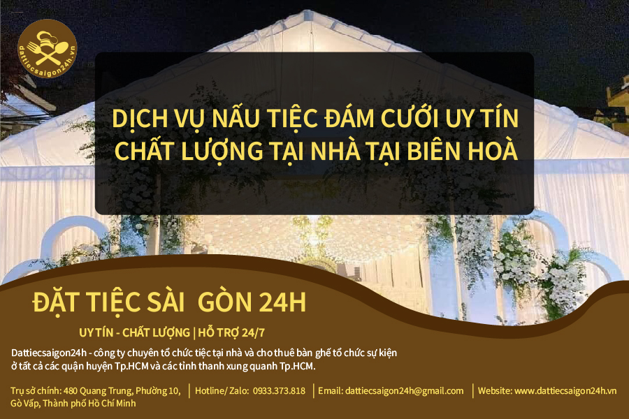 Dịch vụ nấu tiệc đám cưới uy tín chất lượng tại nhà tại Biên Hoà
